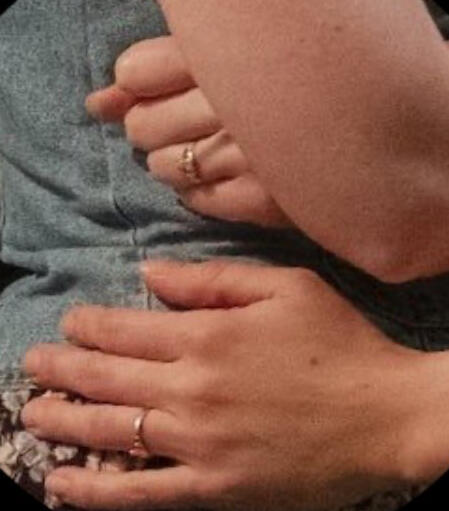 Dani Clayton and Jamie Taylor’s hands and rings from The Haunting of Bly Manor